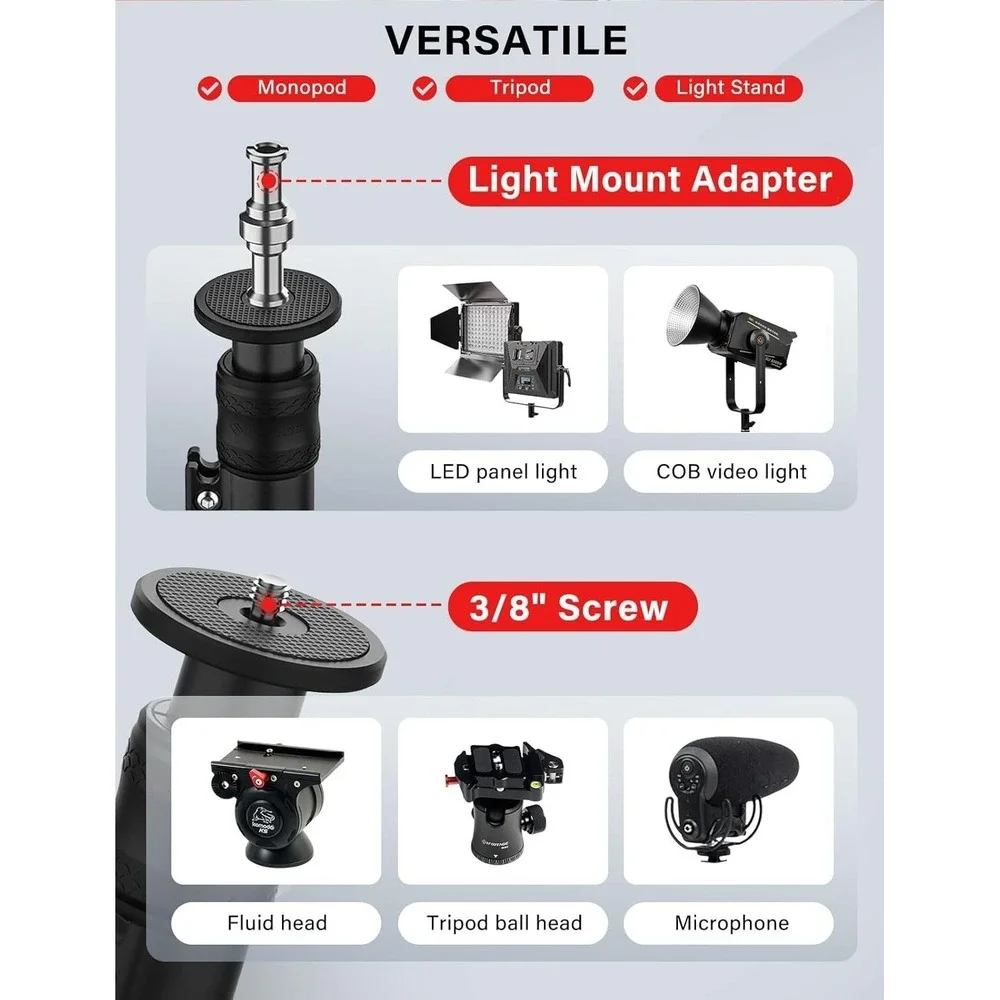 IFOOTAGE A400 Camera Monopod Tripod Stand 79in Flat Base for‎ Video